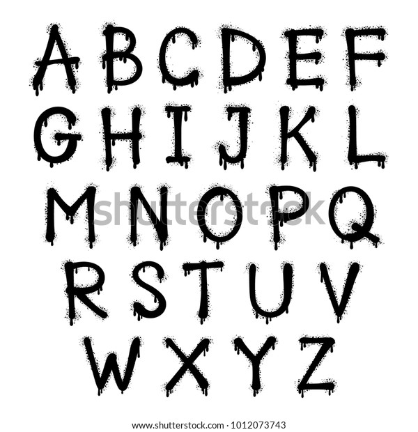 フォントスプレーの落書き グランジアルファベットの文字 のベクター画像素材 ロイヤリティフリー