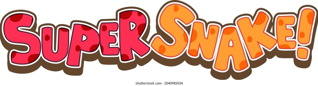 Font sticker design with Super Snake word illustration