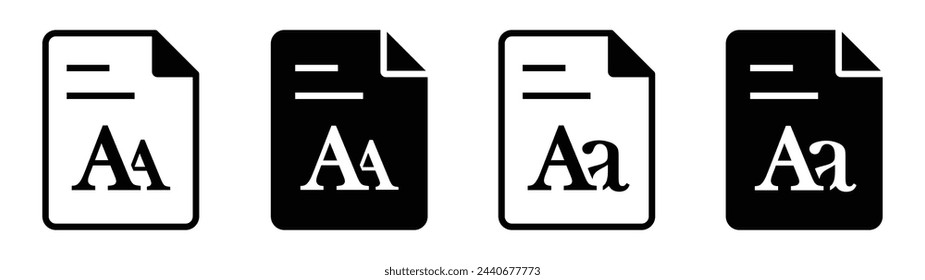 Font style document icon. Font size file image, vector illustration