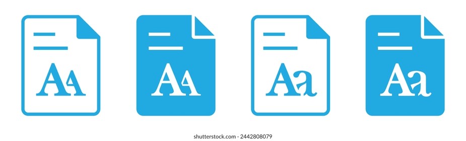 Font style document icon. Font size file image, vector illustration