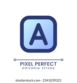 Font style pixel perfect gradient fill ui icon. Title template tool. Adding text to video. Modern colorful line symbol. GUI, UX design for app, web. Vector isolated editable RGB element