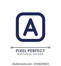 Font style pixel perfect linear ui icon. Title template tool. Adding text to video. Content editing. GUI, UX design. Outline isolated user interface element for app and web. Editable stroke