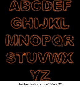 Font style rusty metal