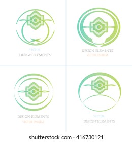 Font style, vector design template elements for your application or corporate identity. Gradient,simple,unusual,new,abstract logo.