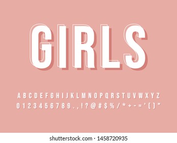 Font. Stylized Modern Font and Alphabet. Vector
