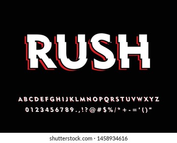 Font. Stylized Modern Font and Alphabet. Vector