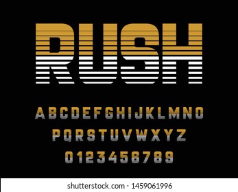 Font. Stylized Modern Font and Alphabet. Vector