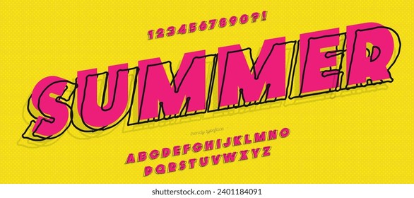 Font summer vector modern typography