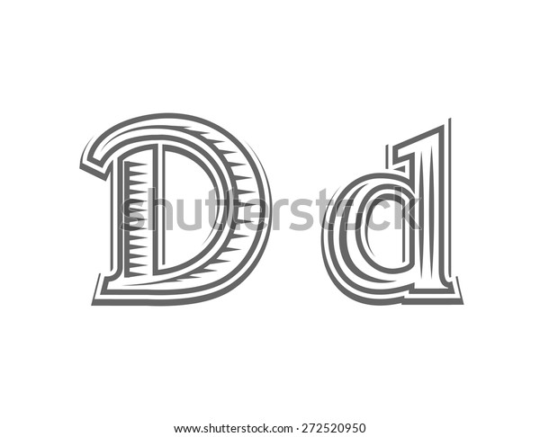 Font Tattoo Engraving Letter D Stock Vector (Royalty Free) 272520950 ...