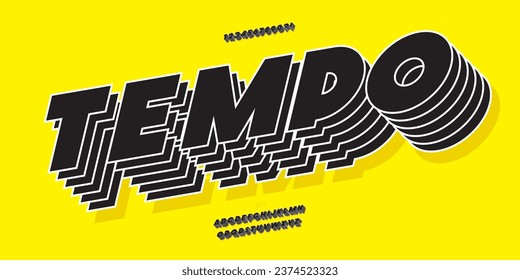 Font tempo Vektor 3d fett-Stil moderne Typografie