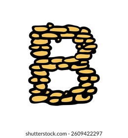 Font Text Bricks Cute Illustration