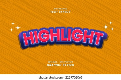 Font Text Effect - Text Highlight is editable