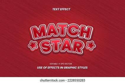 Font Text Effects - Match Star text is editable