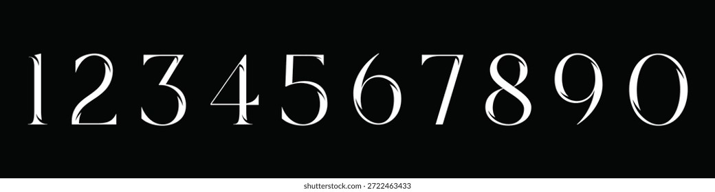 Texto da fonte número 1 a 10 design do logotipo. Fonte serif de modelo de ícone de vetor de tipografia.
