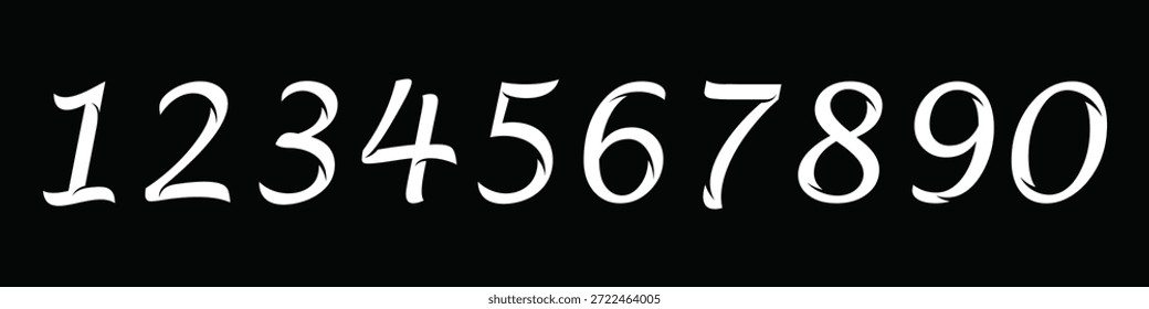 Font text number 1 to 10 logo design. Typography vector icon template serif font.
