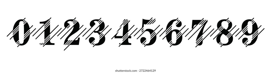 Texto da fonte número 1 a 10 design do logotipo. Fonte serif de modelo de ícone de vetor de tipografia.