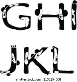 font text panda ghijkl