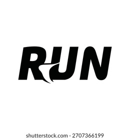 font text run logo design, typography text run graphic vector, word mark run symbol icon concept