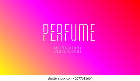 Font from thin line, white alphabet of fashion style, modern condensed letters and numbers, vector illustration 10EPS