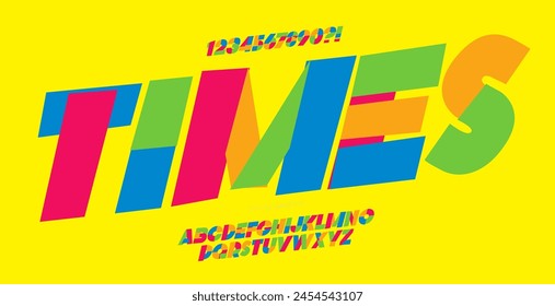 Font times vector modern typography colorful