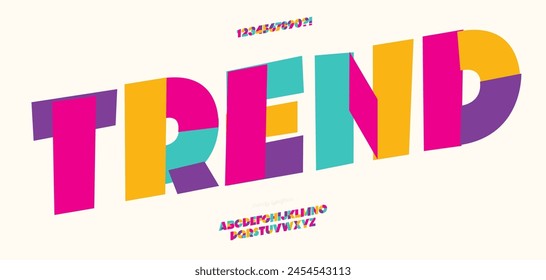 Font trend vector modern typography colorful