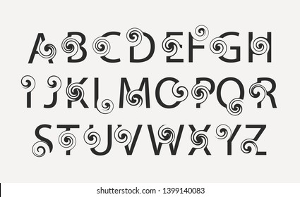 Font Twirl abc alphabet set