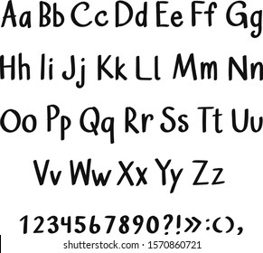 Font type abc. Alphabet Hand drawn letters font with number