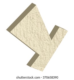 Font type with rock or stone texture, letter Y