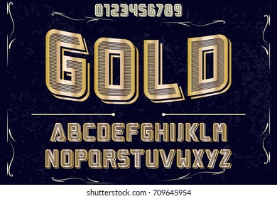 font typeface handcrafted vector  Font.Alphabet.Script.Typeface.Label.vector named gold