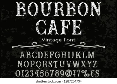 font typeface handcrafted vector named vintage bourbon cafe