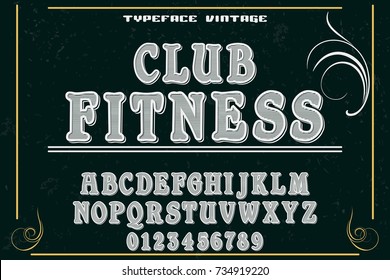 font typeface handcrafted vector named  club fitness