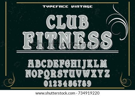 font typeface handcrafted vector named  club fitness