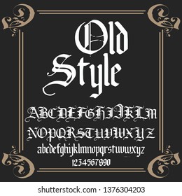 Font. Typeface. Script. Old style - vintage script font. Vector typeface for labels and any type designs - stock vector
