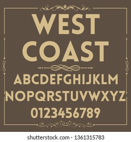 Font. Typeface. Script. Vintage script font. Vector typeface for labels and any type designs

