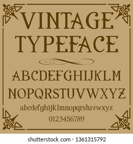 Font. Typeface. Script. Vintage script font. Vector typeface for labels and any type designs

