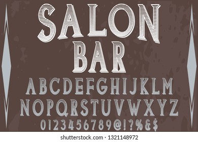 font typeface vector alphabet design named salon bar