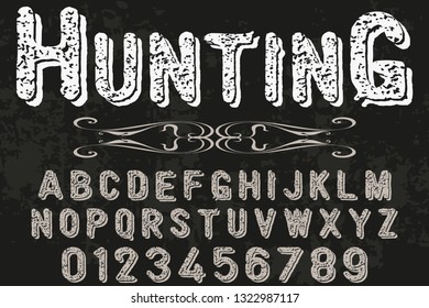 font typeface vector alphabet design named hunting