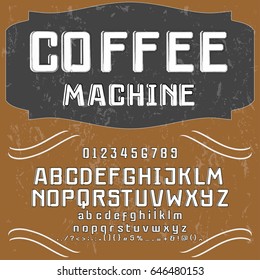 font typeface vector handcrafted coffee machine