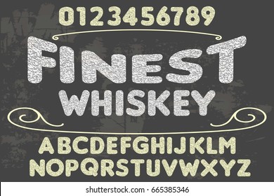 font typeface vector handcrafted named finest whiskey
