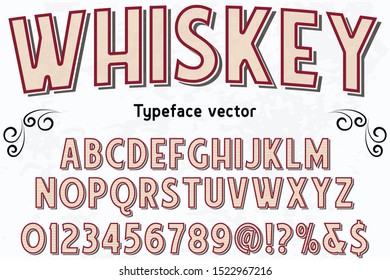 font typeface vector  Vector illustration grunge font typeface vector named vintage whiskey