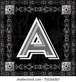font typeface vintage alphabet and monogram floral lettering label design named a