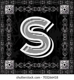 font typeface vintage alphabet and monogram floral lettering label design named s