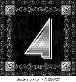 font typeface vintage alphabet and monogram floral lettering label design named 4