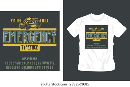 font typography vintage retro style graphic design, for t-shirt prints, vector illustration editable template