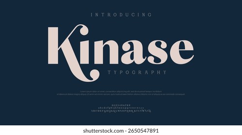 Font Uppercase Lowercase And Number. Classic Lettering Minimal Fashion Designs. Typography modern serif fonts regular decorative vintage concept. vector illustration