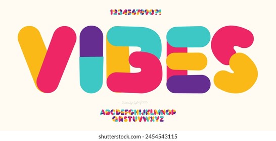 Font vebes Vector tipografía moderna colorido