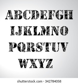 Font vector alphabet latin letters