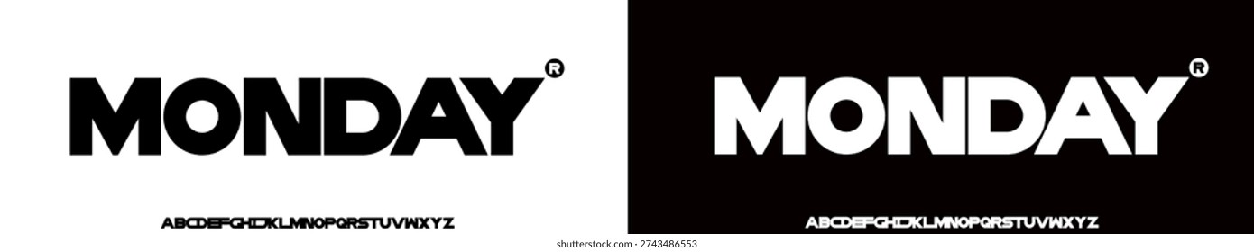 Font vector . Alphabet Monday - Modern Geometric Sans for Headlines