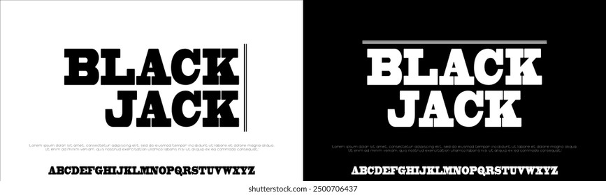 Font vector BLACK JACK, font classic heavy bold