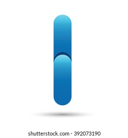 I font vector with blue color on White background
